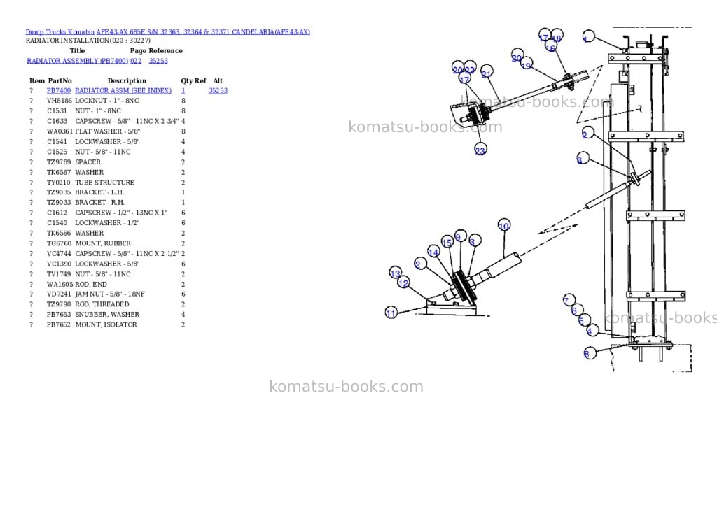 Komatsu afe43-ax 685e s/n 32363, 32364 & 32371 candelaria Parts catalog cover Page 10