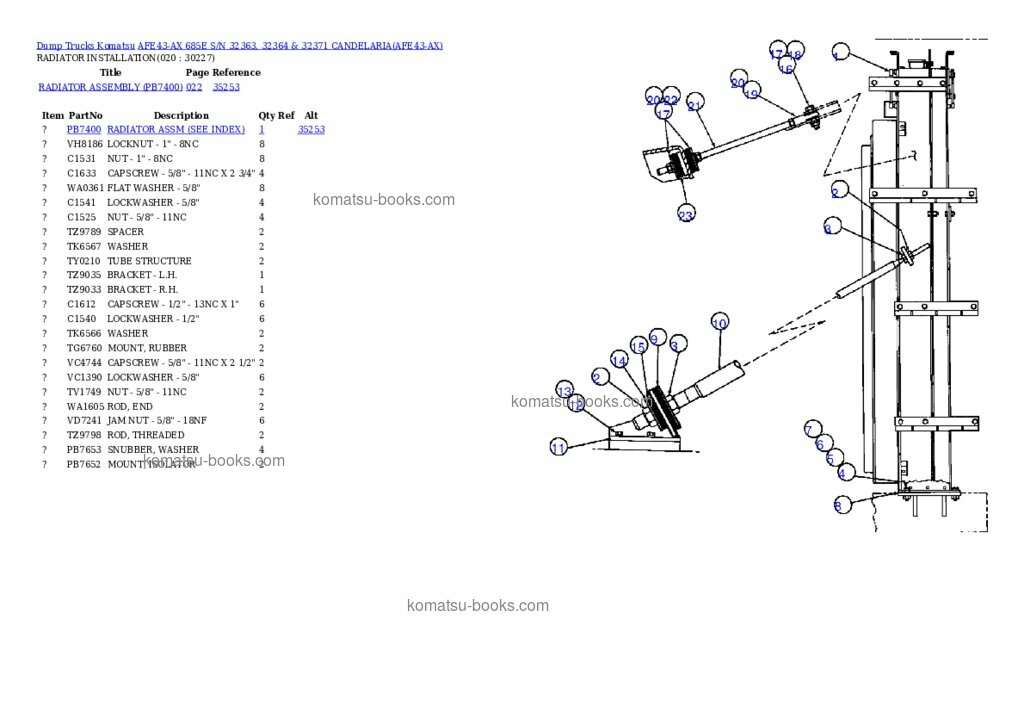 Komatsu afe43-ax 685e Каталог запчастей обложка Страница 10 Komatsu afe43-ax 685e Каталог запчастей обложка Страница 10