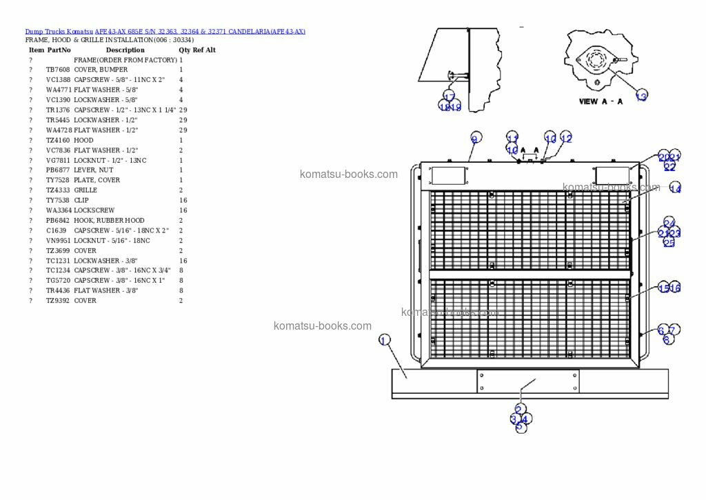 Komatsu afe43-ax 685e Каталог запчастей обложка Страница 3 Komatsu afe43-ax 685e Каталог запчастей обложка Страница 3