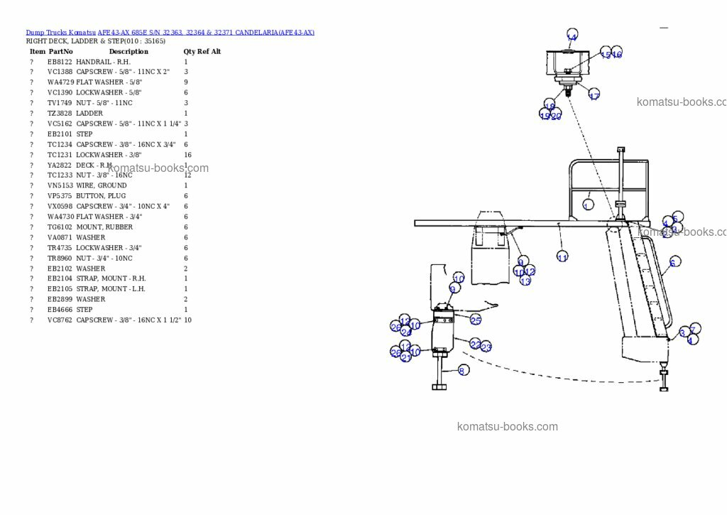 Komatsu afe43-ax 685e Каталог запчастей обложка Страница 5 Komatsu afe43-ax 685e Каталог запчастей обложка Страница 5