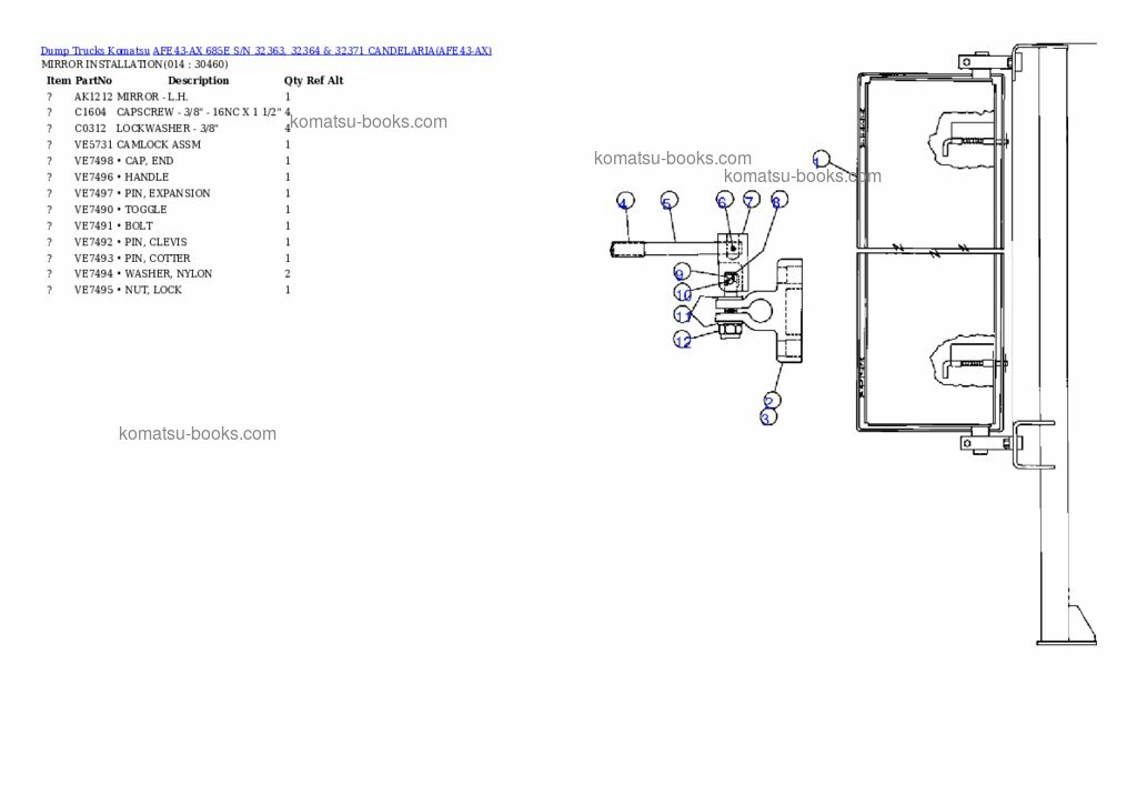 Komatsu afe43-ax 685e Каталог запчастей обложка Страница 7 Komatsu afe43-ax 685e Каталог запчастей обложка Страница 7