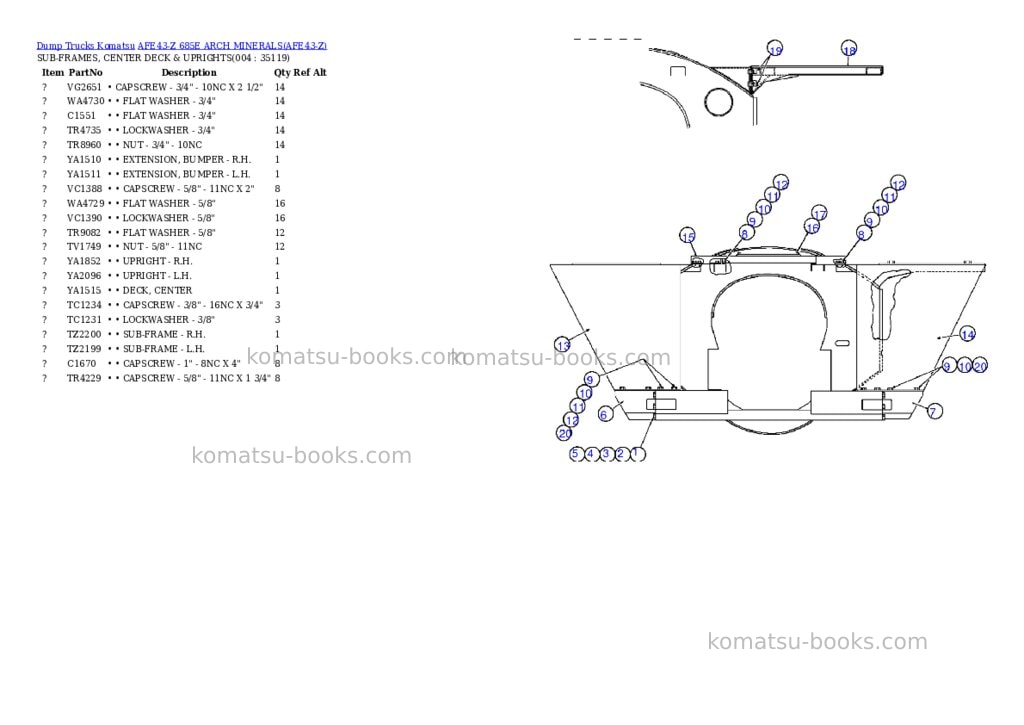 Komatsu afe43-z 685e arch minerals Parts catalog cover Page 2 Komatsu afe43-z 685e arch minerals Parts catalog cover Page 2