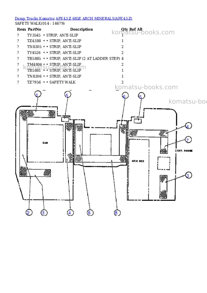 Komatsu afe43-z 685e arch minerals Parts catalog cover Page 7 Komatsu afe43-z 685e arch minerals Parts catalog cover Page 7