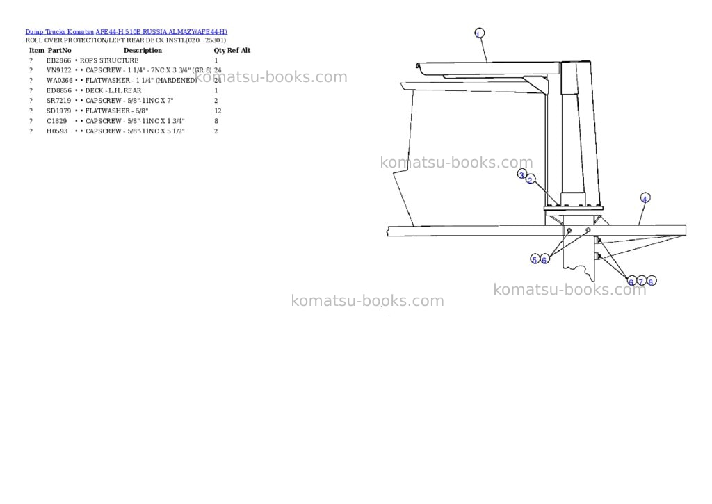 Komatsu afe44-h 510e russia almazy Parts catalog cover Page 10 Komatsu afe44-h 510e russia almazy Parts catalog cover Page 10