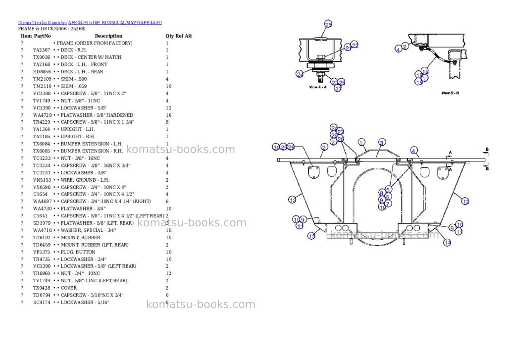 Komatsu afe44-h 510e russia almazy Parts catalog cover Page 3 Komatsu afe44-h 510e russia almazy Parts catalog cover Page 3