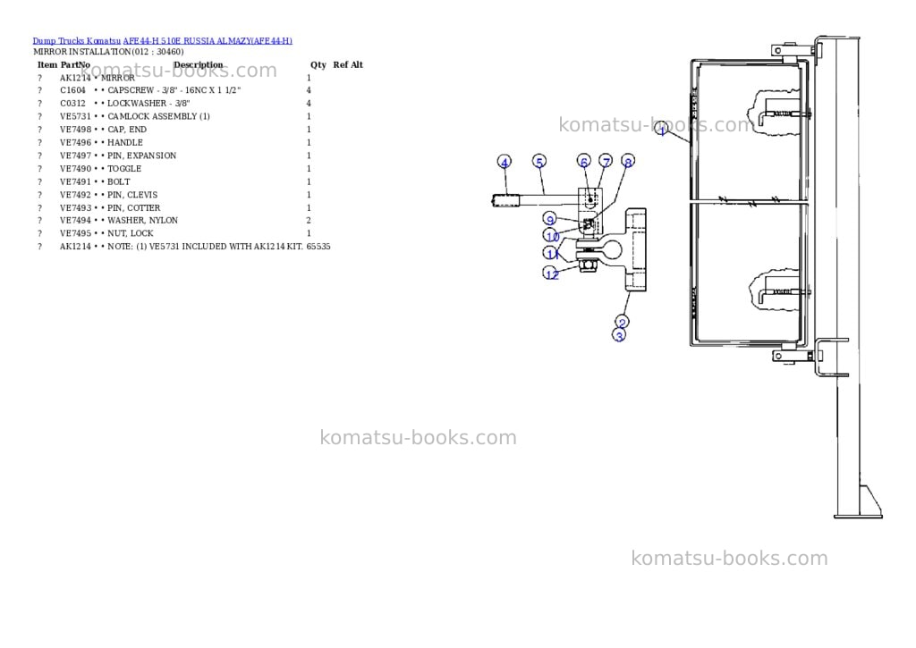 Komatsu afe44-h 510e russia almazy Parts catalog cover Page 6 Komatsu afe44-h 510e russia almazy Parts catalog cover Page 6