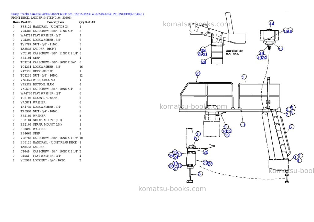 Komatsu afe46-r/s/t 630e s/n 32232-32235 & 32238-32241 zhungeer Parts catalog cover Page 3