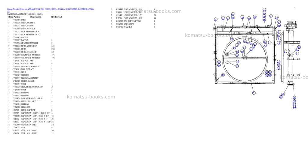Komatsu afe46-u 630e s/n 32292-32295, 32341 & 32342 dexing copper Parts catalog cover Page 8 Komatsu afe46-u 630e s/n 32292-32295, 32341 & 32342 dexing copper Parts catalog cover Page 8