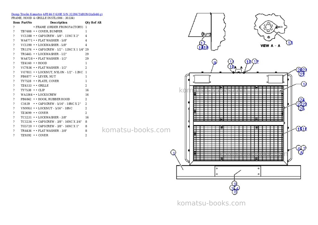 Komatsu afe46-y 630e s/n 32396 tarong Parts catalog cover Page 3
