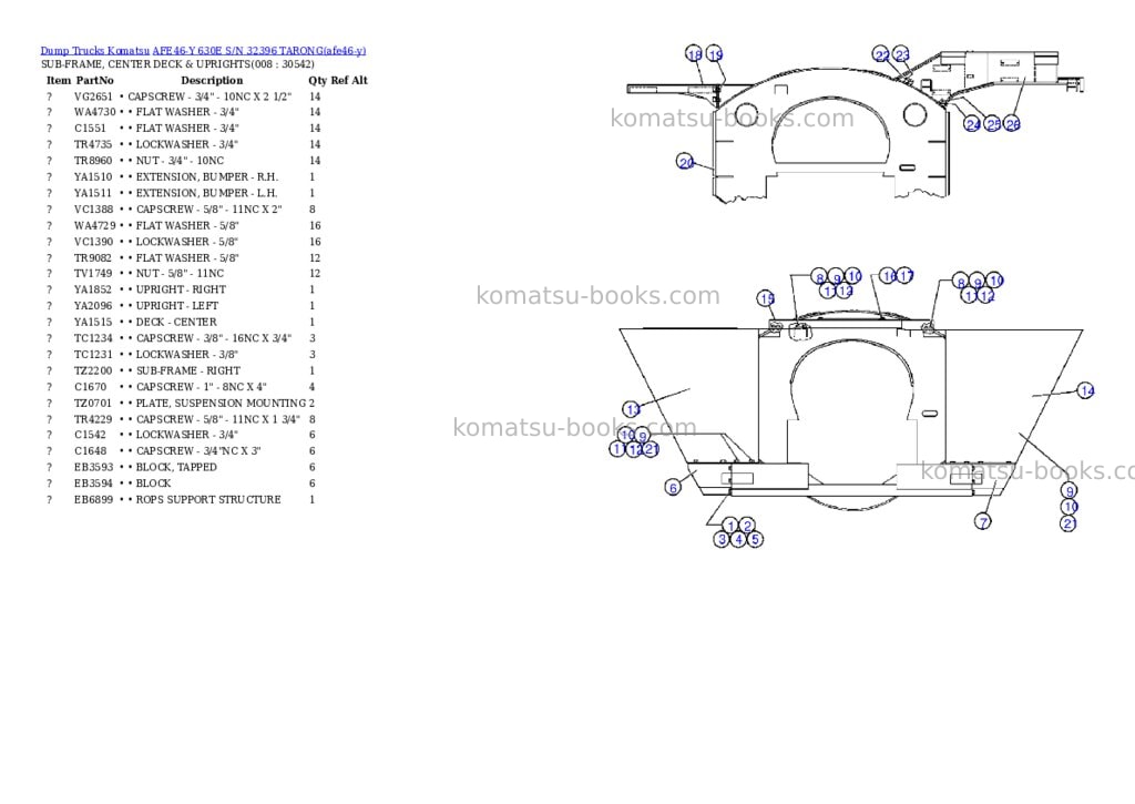 Komatsu afe46-y 630e s/n 32396 tarong Parts catalog cover Page 4