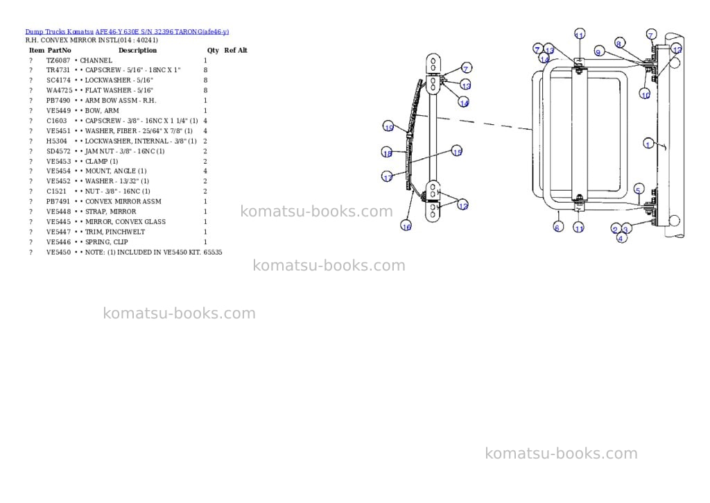 Komatsu afe46-y 630e s/n 32396 tarong Parts catalog cover Page 7