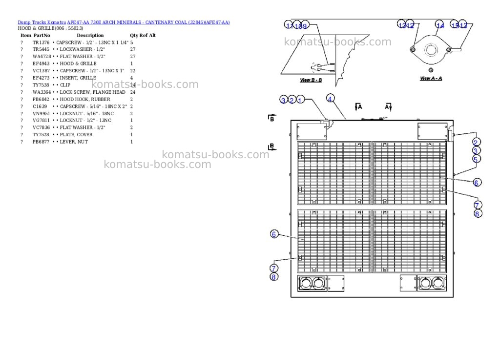 Komatsu afe47-aa 730e arch minerals - cantenary coal 32845 Parts catalog cover Page 3 Komatsu afe47-aa 730e arch minerals - cantenary coal 32845 Parts catalog cover Page 3