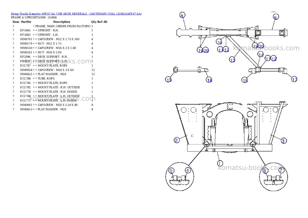 Komatsu afe47-aa 730e arch minerals - cantenary coal 32845 Parts catalog cover Page 4 Komatsu afe47-aa 730e arch minerals - cantenary coal 32845 Parts catalog cover Page 4