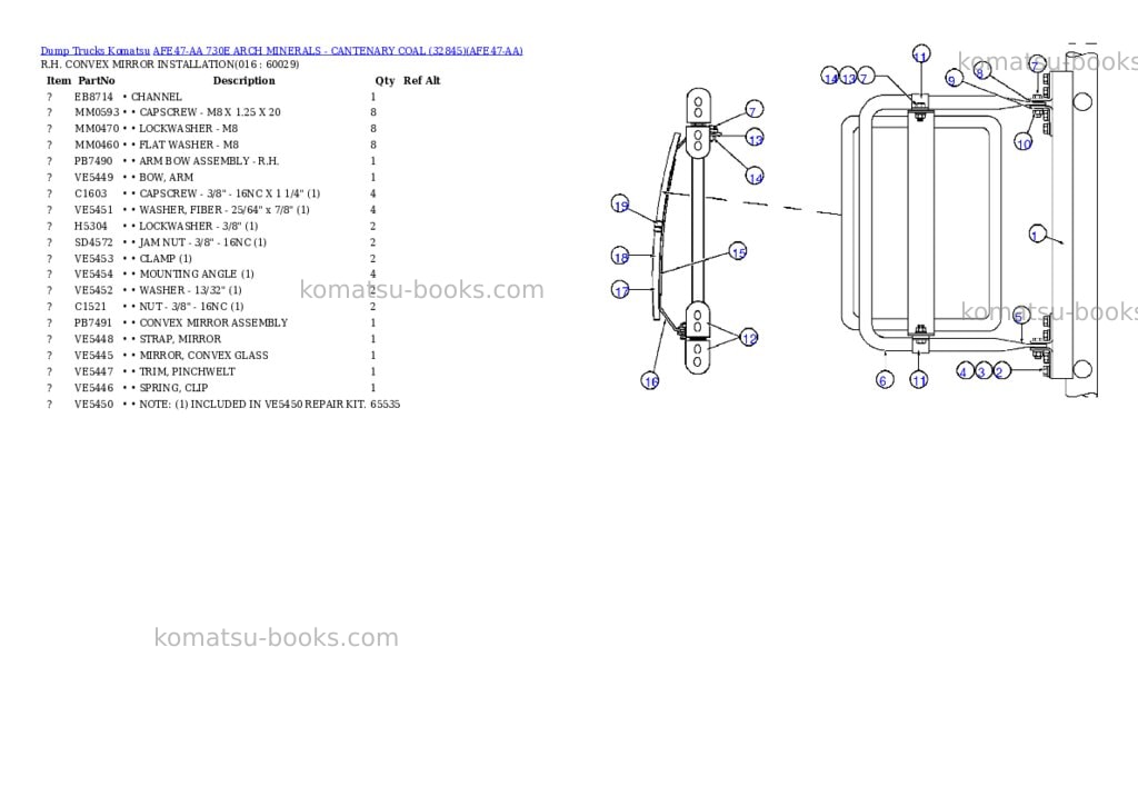 Komatsu afe47-aa 730e arch minerals - cantenary coal 32845 Parts catalog cover Page 7 Komatsu afe47-aa 730e arch minerals - cantenary coal 32845 Parts catalog cover Page 7