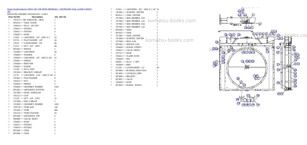 Komatsu afe47-ab 730e arch minerals - cantenary coal a30087 Parts catalog cover Page 10 Komatsu afe47-ab 730e arch minerals - cantenary coal a30087 Parts catalog cover Page 10