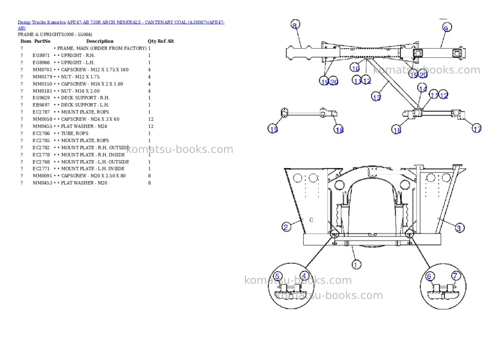 Komatsu afe47-ab 730e arch minerals - cantenary coal a30087 Parts catalog cover Page 4 Komatsu afe47-ab 730e arch minerals - cantenary coal a30087 Parts catalog cover Page 4