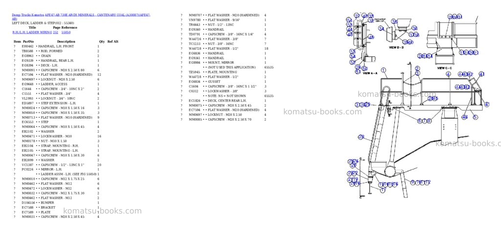 Komatsu afe47-ab 730e arch minerals - cantenary coal a30087 Parts catalog cover Page 6 Komatsu afe47-ab 730e arch minerals - cantenary coal a30087 Parts catalog cover Page 6