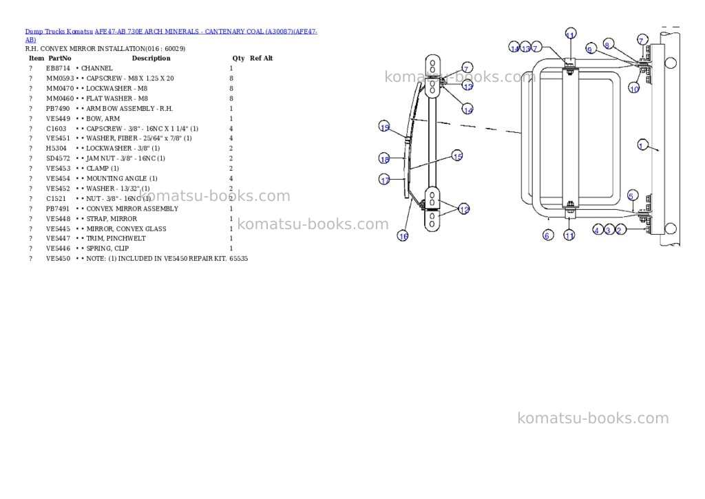 Komatsu afe47-ab 730e arch minerals - cantenary coal a30087 Parts catalog cover Page 7 Komatsu afe47-ab 730e arch minerals - cantenary coal a30087 Parts catalog cover Page 7