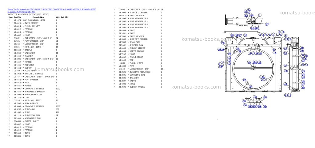 Komatsu afe47-ac/af 730e codelco andina a30090-a30094 & a30096-a30097 & a30102-a30103 Parts catalog cover Page 10 Komatsu afe47-ac/af 730e codelco andina a30090-a30094 & a30096-a30097 & a30102-a30103 Parts catalog cover Page 10