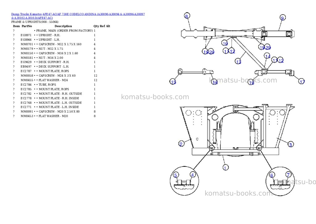 Komatsu afe47-ac/af 730e codelco andina a30090-a30094 & a30096-a30097 & a30102-a30103 Parts catalog cover Page 4 Komatsu afe47-ac/af 730e codelco andina a30090-a30094 & a30096-a30097 & a30102-a30103 Parts catalog cover Page 4