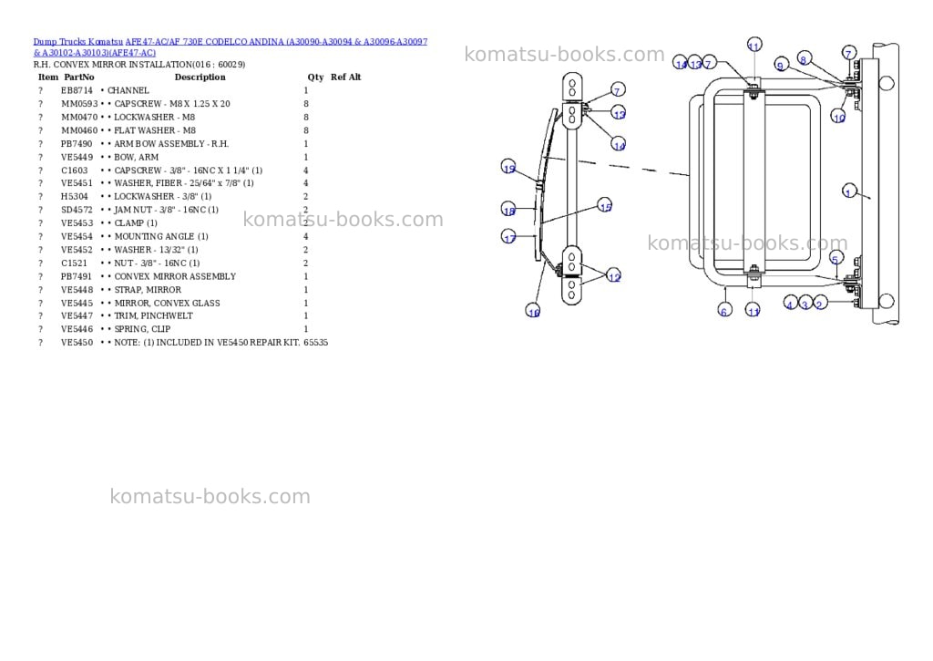 Komatsu afe47-ac/af 730e codelco andina a30090-a30094 & a30096-a30097 & a30102-a30103 Parts catalog cover Page 7 Komatsu afe47-ac/af 730e codelco andina a30090-a30094 & a30096-a30097 & a30102-a30103 Parts catalog cover Page 7