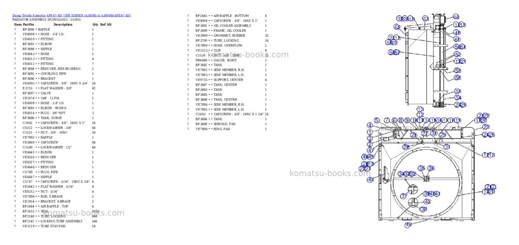 Komatsu afe47-ad 730e sishen a30095 & a30098 Parts catalog cover Page 10 Komatsu afe47-ad 730e sishen a30095 & a30098 Parts catalog cover Page 10