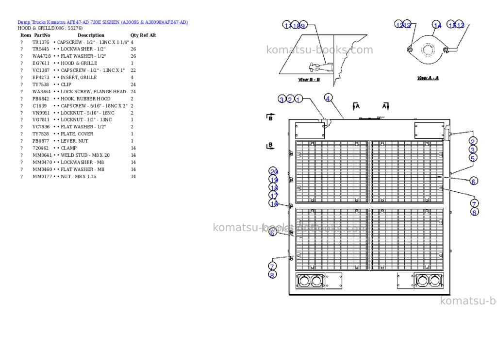 Komatsu afe47-ad 730e sishen a30095 & a30098 Parts catalog cover Page 3 Komatsu afe47-ad 730e sishen a30095 & a30098 Parts catalog cover Page 3
