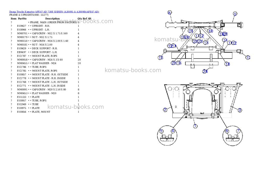 Komatsu afe47-ad 730e sishen a30095 & a30098 Parts catalog cover Page 4 Komatsu afe47-ad 730e sishen a30095 & a30098 Parts catalog cover Page 4