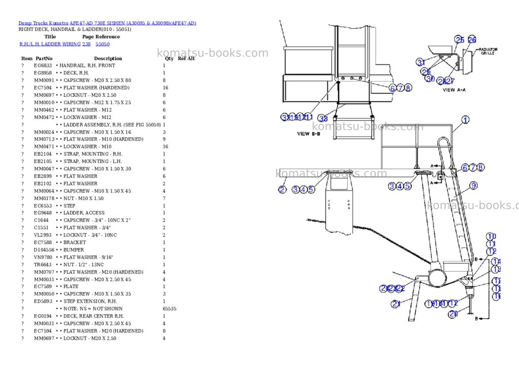 Komatsu afe47-ad 730e sishen a30095 & a30098 Parts catalog cover Page 5 Komatsu afe47-ad 730e sishen a30095 & a30098 Parts catalog cover Page 5