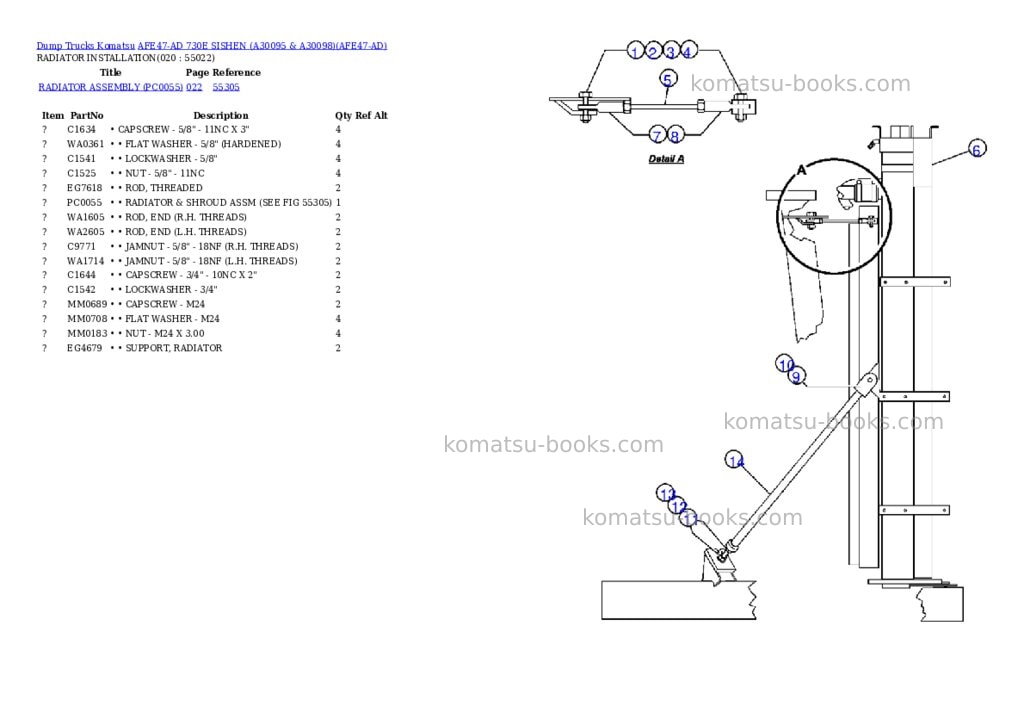 Komatsu afe47-ad 730e sishen a30095 & a30098 Parts catalog cover Page 9 Komatsu afe47-ad 730e sishen a30095 & a30098 Parts catalog cover Page 9