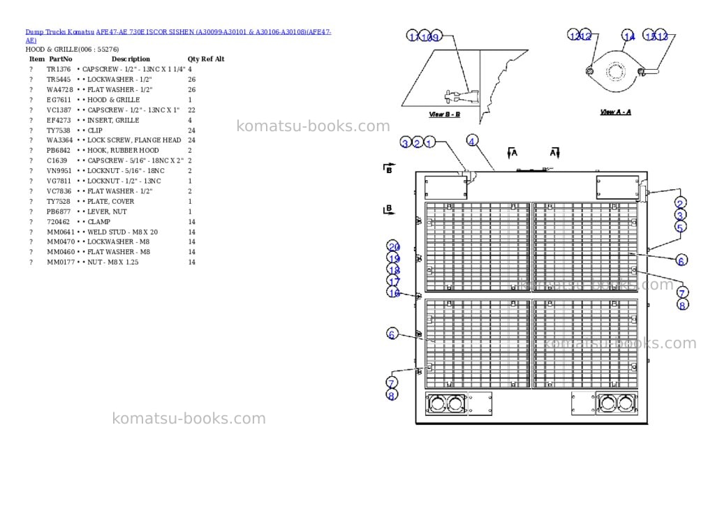Komatsu afe47-ae 730e iscor sishen a30099-a30101 & a30106-a30108 Parts catalog cover Page 3 Komatsu afe47-ae 730e iscor sishen a30099-a30101 & a30106-a30108 Parts catalog cover Page 3