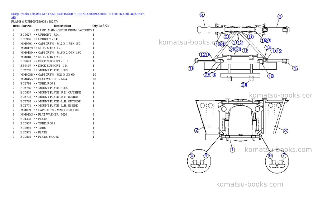 Komatsu afe47-ae 730e iscor sishen a30099-a30101 & a30106-a30108 Parts catalog cover Page 4 Komatsu afe47-ae 730e iscor sishen a30099-a30101 & a30106-a30108 Parts catalog cover Page 4