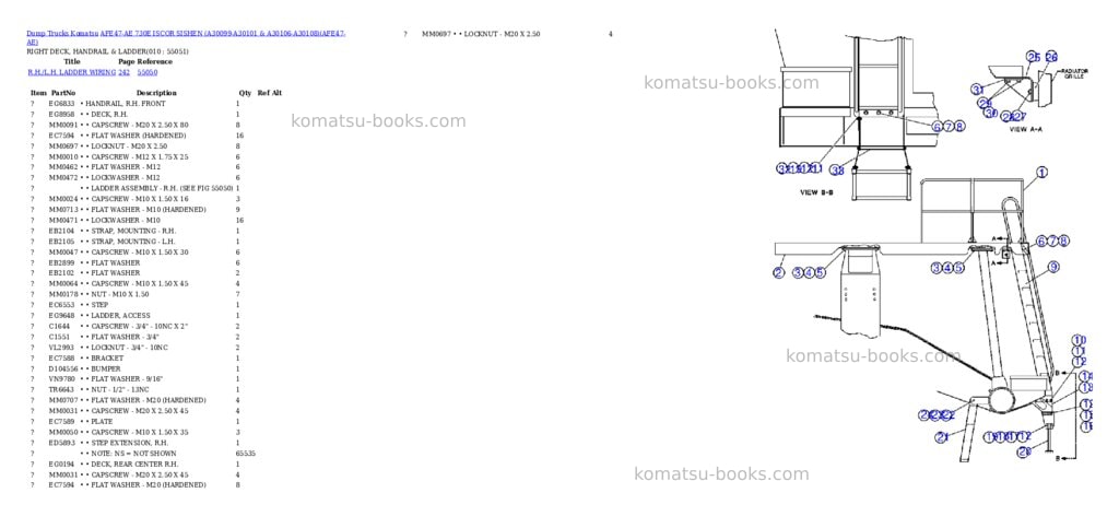 Komatsu afe47-ae 730e iscor sishen a30099-a30101 & a30106-a30108 Parts catalog cover Page 5 Komatsu afe47-ae 730e iscor sishen a30099-a30101 & a30106-a30108 Parts catalog cover Page 5