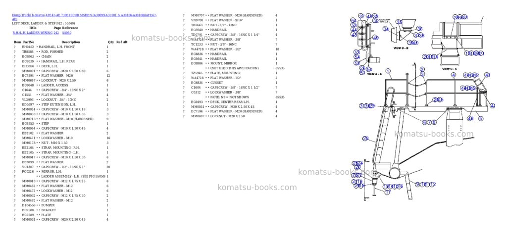 Komatsu afe47-ae 730e iscor sishen a30099-a30101 & a30106-a30108 Parts catalog cover Page 6 Komatsu afe47-ae 730e iscor sishen a30099-a30101 & a30106-a30108 Parts catalog cover Page 6