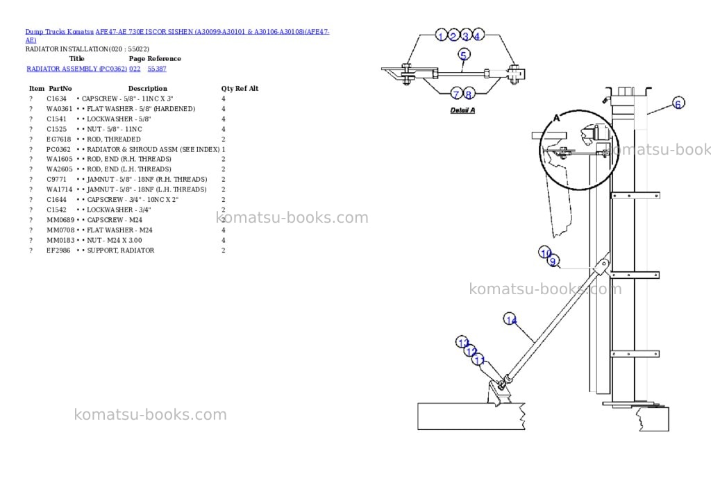 Komatsu afe47-ae 730e iscor sishen a30099-a30101 & a30106-a30108 Parts catalog cover Page 9 Komatsu afe47-ae 730e iscor sishen a30099-a30101 & a30106-a30108 Parts catalog cover Page 9
