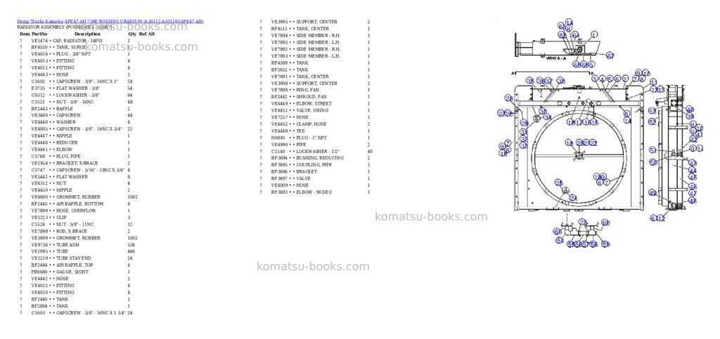 Komatsu afe47-ah 730e rossing uranium a30112-a30116 Parts catalog cover Page 10 Komatsu afe47-ah 730e rossing uranium a30112-a30116 Parts catalog cover Page 10