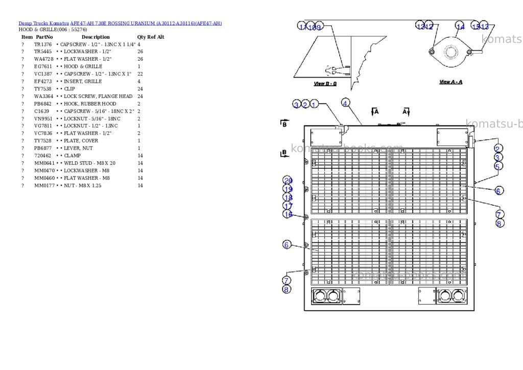 Komatsu afe47-ah 730e rossing uranium a30112-a30116 Parts catalog cover Page 3 Komatsu afe47-ah 730e rossing uranium a30112-a30116 Parts catalog cover Page 3