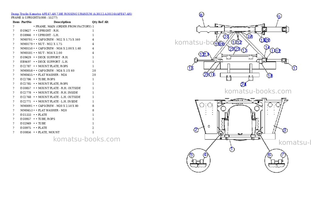Komatsu afe47-ah 730e rossing uranium a30112-a30116 Parts catalog cover Page 4 Komatsu afe47-ah 730e rossing uranium a30112-a30116 Parts catalog cover Page 4