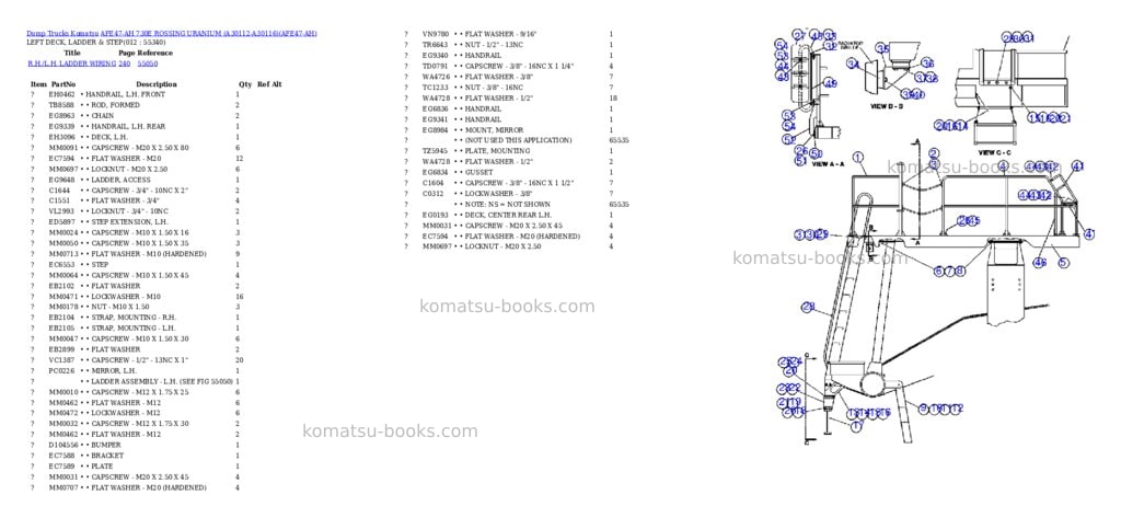 Komatsu afe47-ah 730e rossing uranium a30112-a30116 Parts catalog cover Page 6 Komatsu afe47-ah 730e rossing uranium a30112-a30116 Parts catalog cover Page 6
