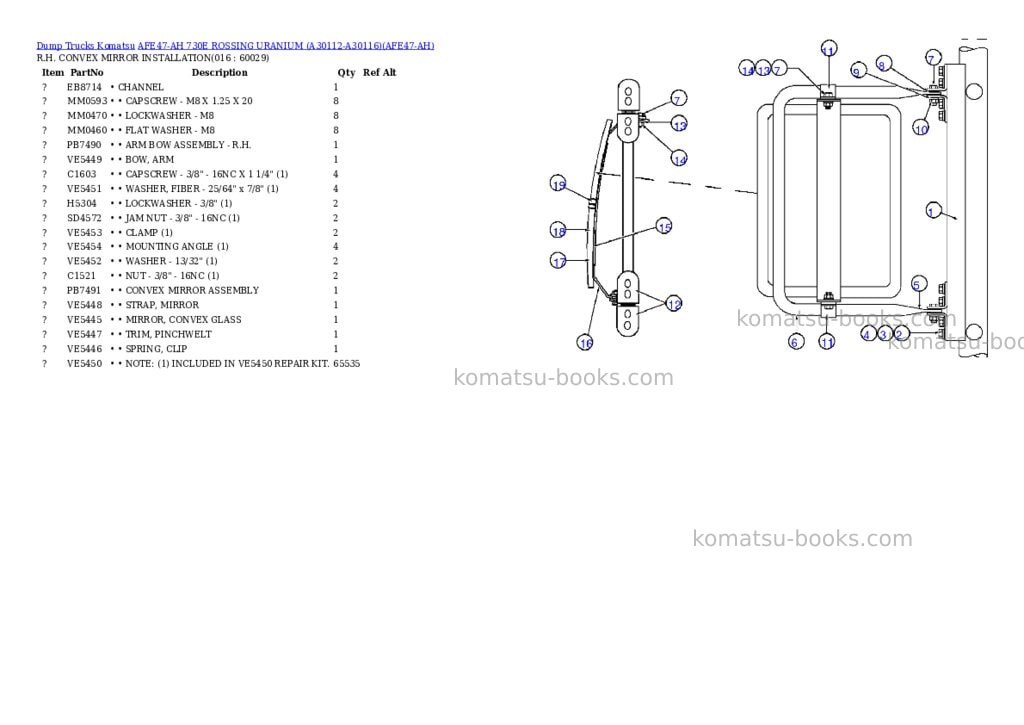 Komatsu afe47-ah 730e rossing uranium a30112-a30116 Parts catalog cover Page 7 Komatsu afe47-ah 730e rossing uranium a30112-a30116 Parts catalog cover Page 7