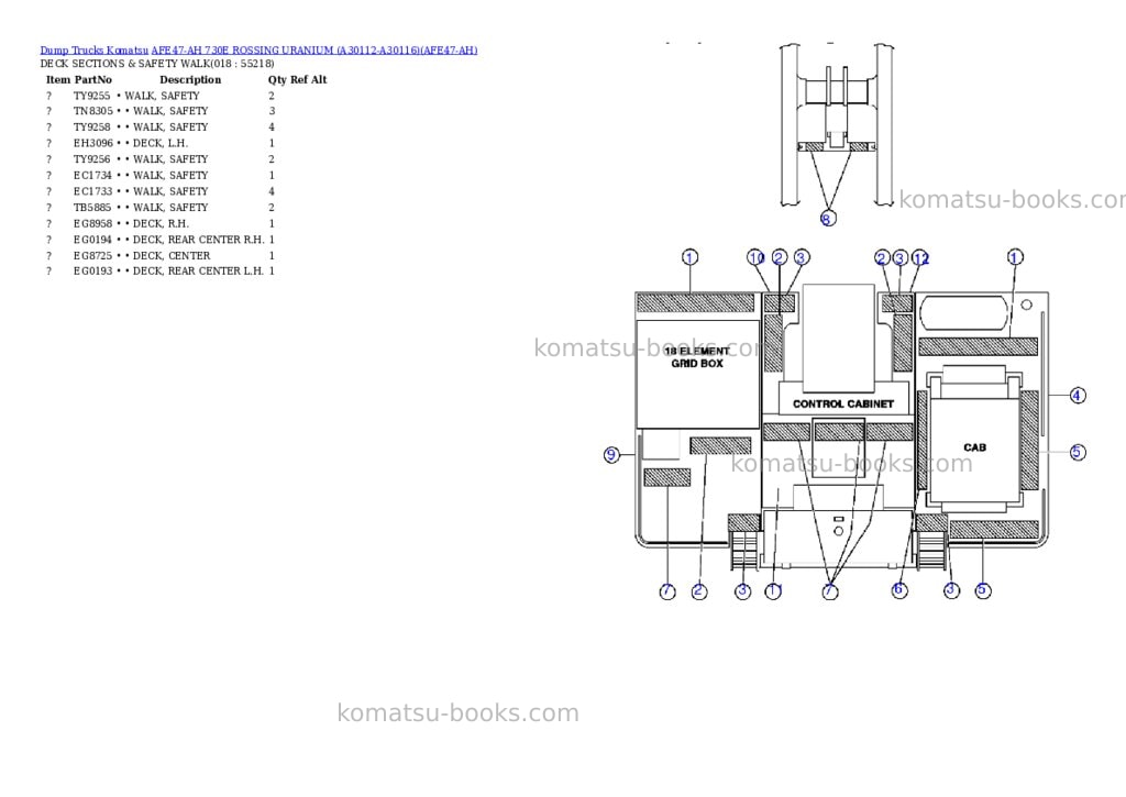 Komatsu afe47-ah 730e rossing uranium a30112-a30116 Parts catalog cover Page 8 Komatsu afe47-ah 730e rossing uranium a30112-a30116 Parts catalog cover Page 8