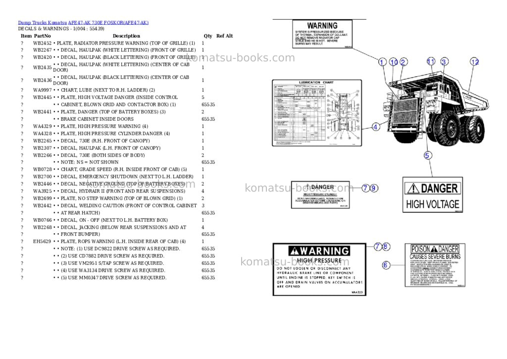 Komatsu afe47-ak 730e foskor Parts catalog cover Page 2 Komatsu afe47-ak 730e foskor Parts catalog cover Page 2