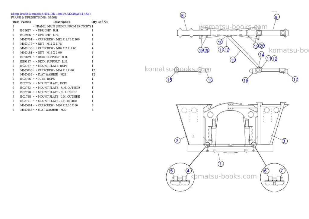 Komatsu afe47-ak 730e foskor Parts catalog cover Page 4 Komatsu afe47-ak 730e foskor Parts catalog cover Page 4