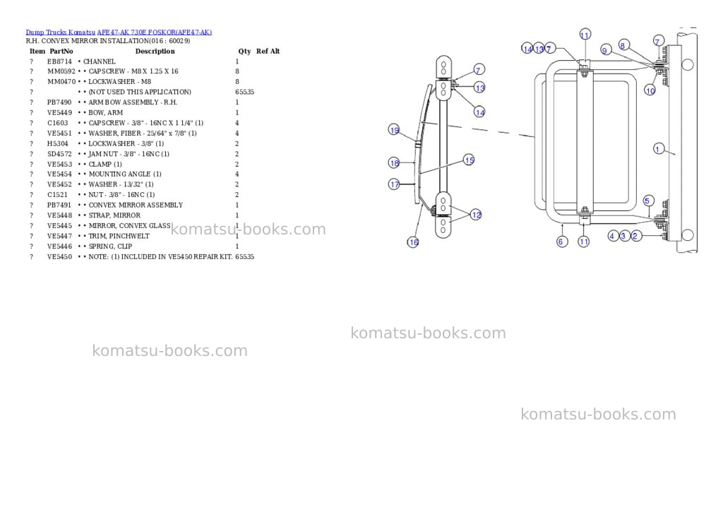 Komatsu afe47-ak 730e foskor Parts catalog cover Page 7 Komatsu afe47-ak 730e foskor Parts catalog cover Page 7