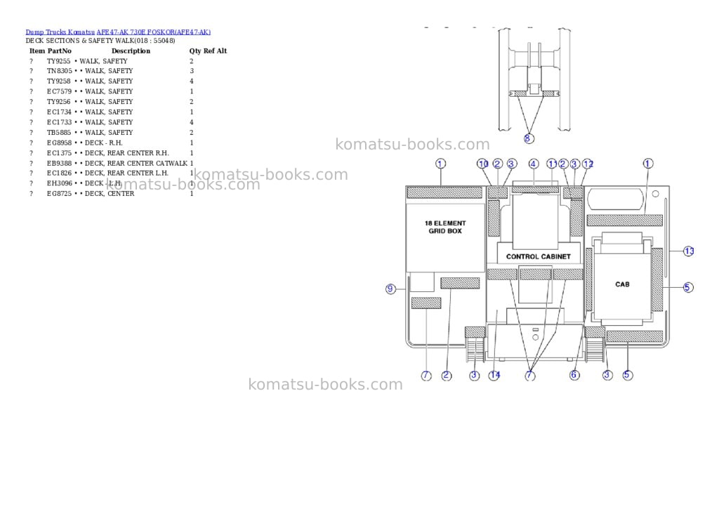 Komatsu afe47-ak 730e foskor Parts catalog cover Page 8 Komatsu afe47-ak 730e foskor Parts catalog cover Page 8