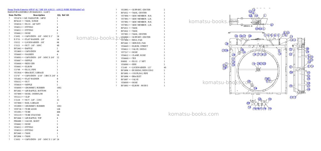 Komatsu afe47-al 730e s/n a30121-a30122 robe river Parts catalog cover Page 10 Komatsu afe47-al 730e s/n a30121-a30122 robe river Parts catalog cover Page 10