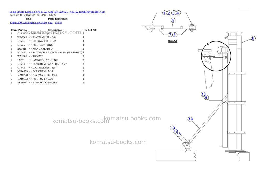 Komatsu afe47-al 730e s/n a30121-a30122 robe river Parts catalog cover Page 9 Komatsu afe47-al 730e s/n a30121-a30122 robe river Parts catalog cover Page 9