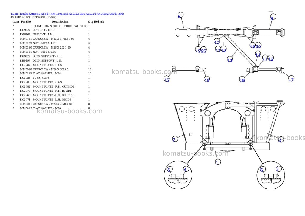 Komatsu afe47-am 730e s/n a30123 thru a30124 andina Parts catalog cover Page 4