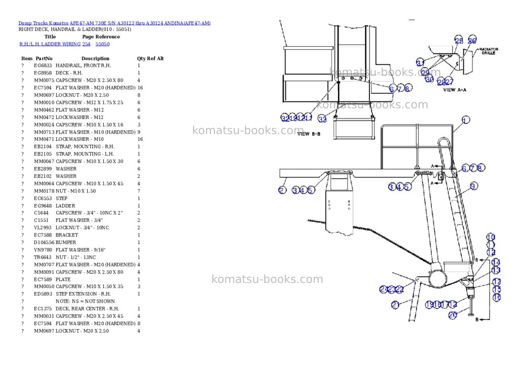 Komatsu afe47-am 730e s/n a30123 thru a30124 andina Parts catalog cover Page 5