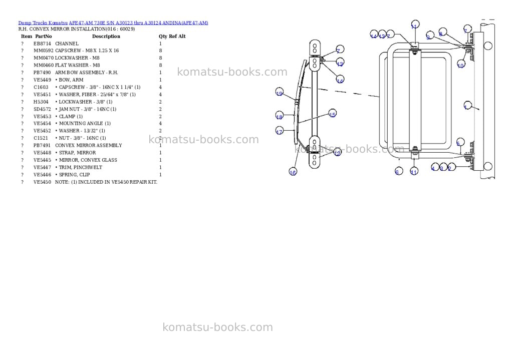 Komatsu afe47-am 730e s/n a30123 thru a30124 andina Parts catalog cover Page 7